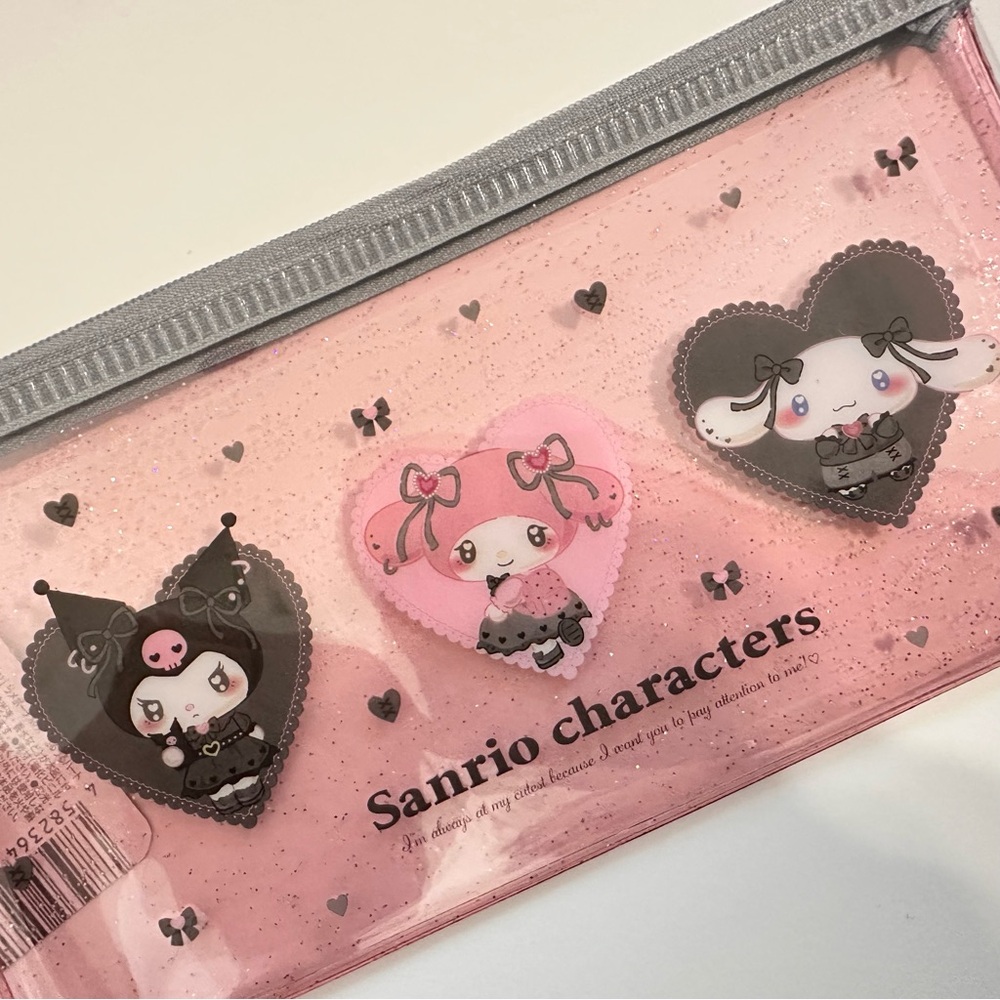 Sanrio Characters Pink Glitter Pouch